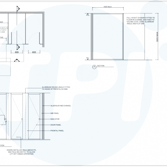 Full Height Toilet Cubicle - TPI Commercial Joinery