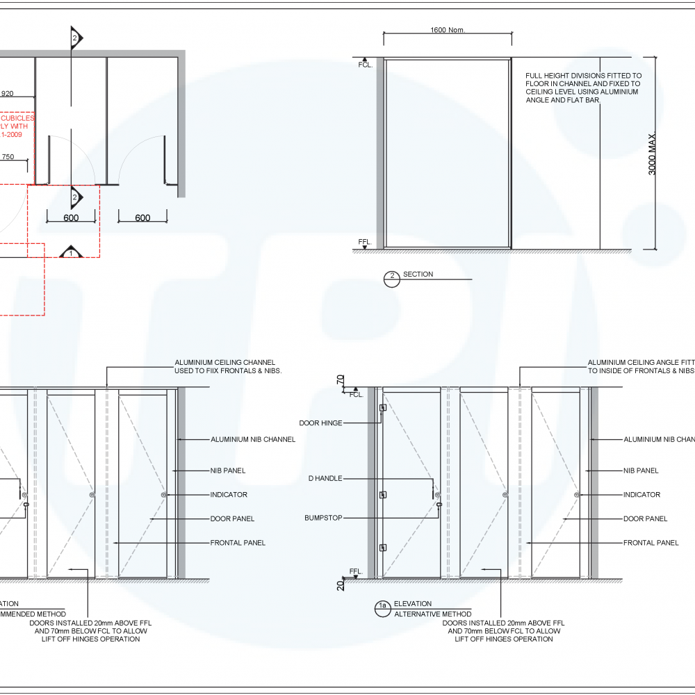 Full Height Toilet Cubicle - TPI Commercial Joinery