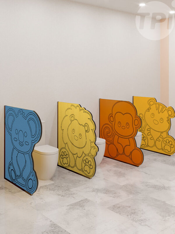 Urinal /  Privacy Screen - Floor Mounted Childcare Animal Dividers