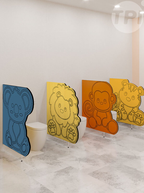 Urinal /  Privacy Screen - Pedestal Mounted Childcare Animal Dividers